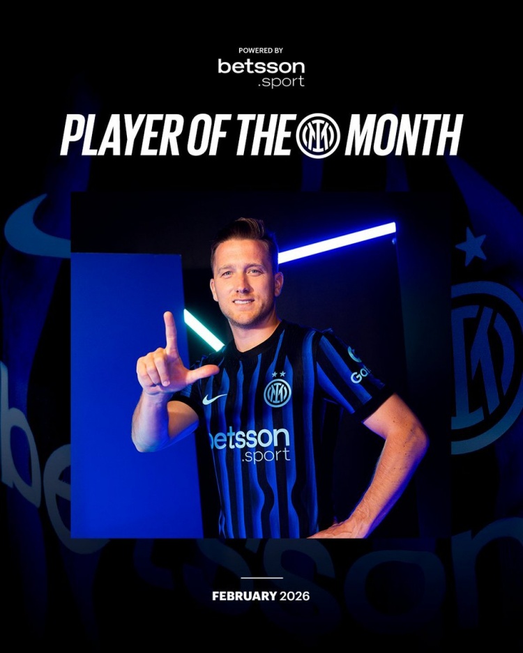 开云-出战7场打进2球，泽林斯基当选国米2月最佳球员